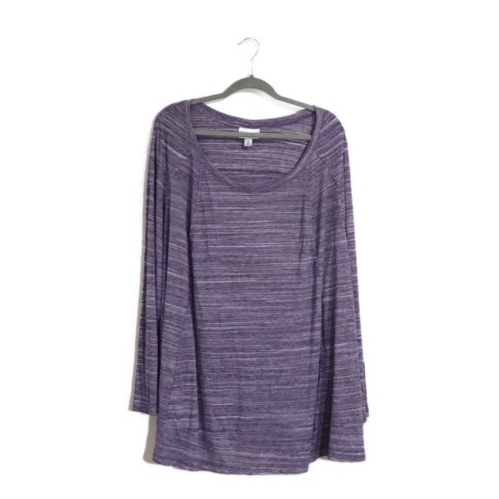 Ava & Viv 4X Long Sleeve Purple Space Dye Top